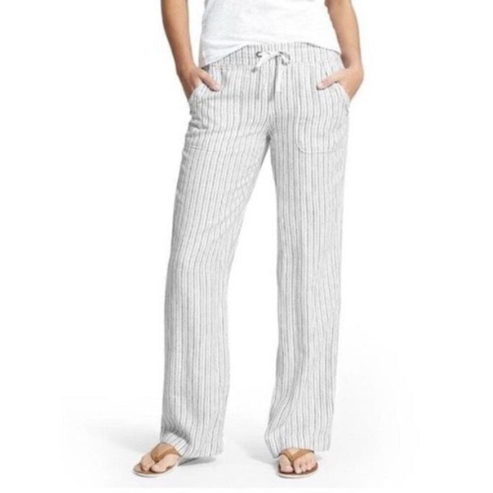 ✨Athleta Striped Herringbone Linen Sz 8 Pants✨